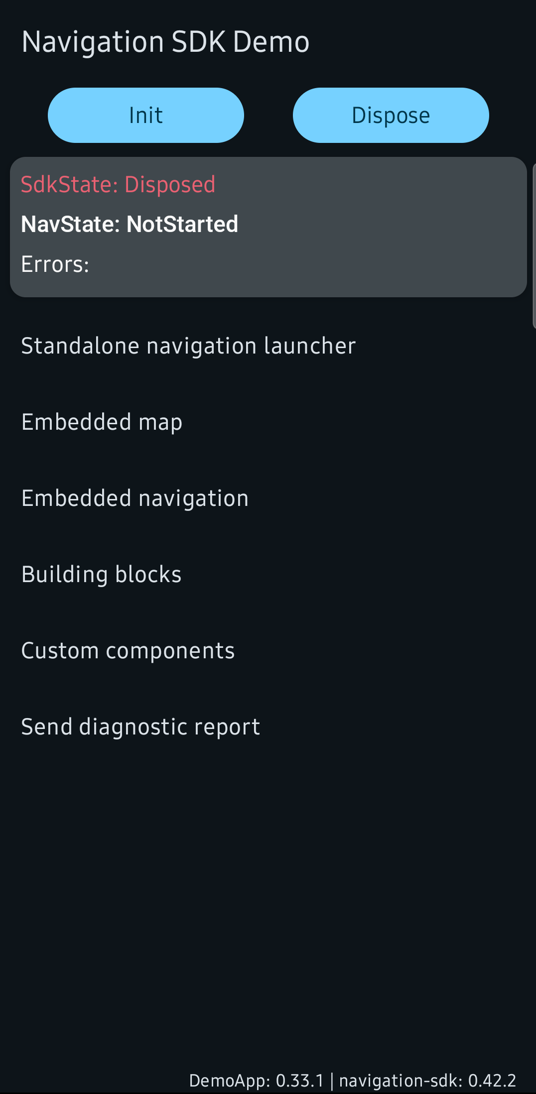 Navigation SDK App main