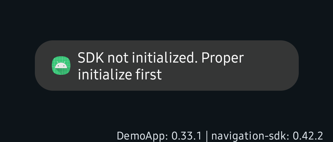 Navigation SDK App not initialized